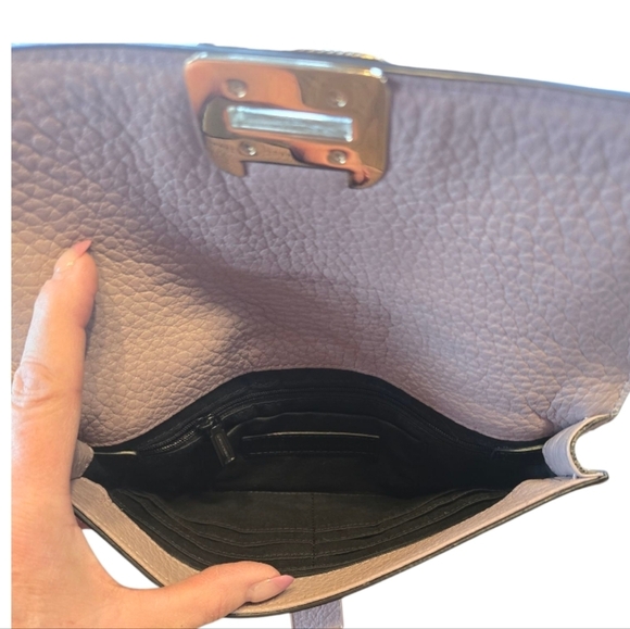Rebecca Minkoff Cocoa Lavender  Silvertone Studded Leather Clutch Wallet - Picture 10 of 13
